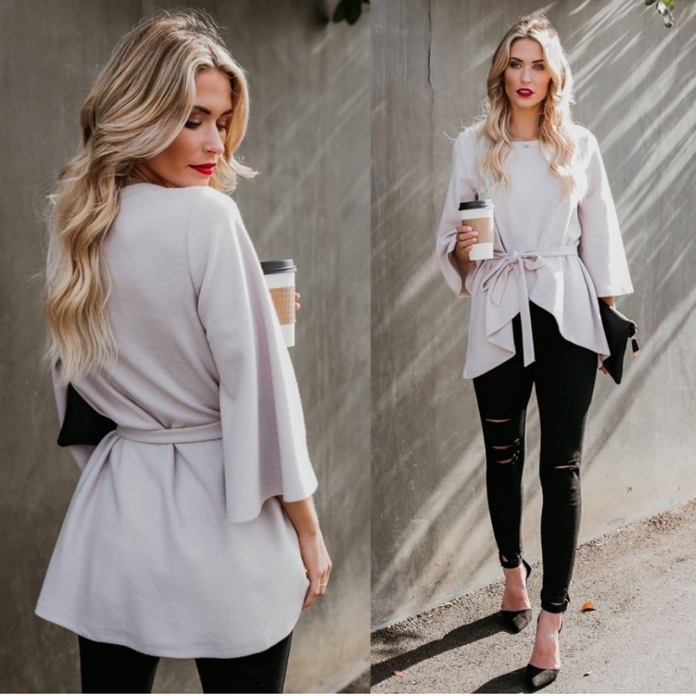 Vici collection wrap sweater